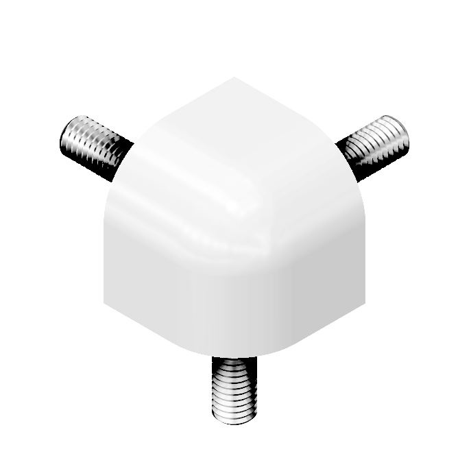 MODULAR SOLUTIONS ANGLE CONNECTOR 32MM X 32MM JOINT FOR CONNECTING ROUND CORNER PROFILE 90DEG
